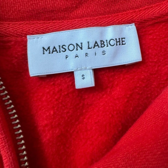 Maison Labiche Paris Red Vichy Lovers Sweatshirt Size: S - Picture 3 of 5